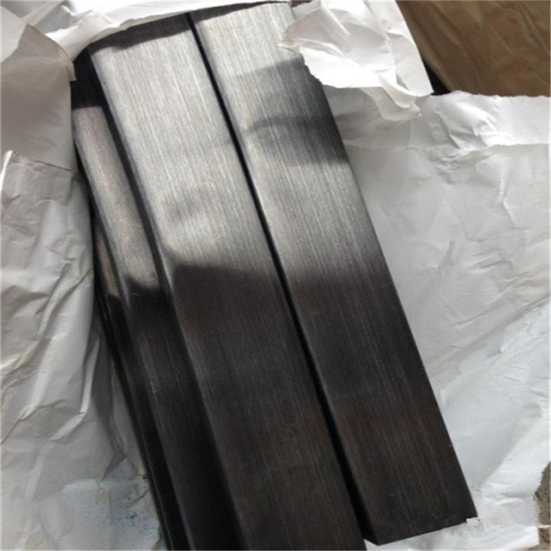 304黑钛砂光不锈钢拉丝管 拉丝磨砂不锈钢镀黑色黑钛金方矩形管