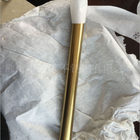 201黄钛金不锈钢圆管外径15*0.7mm玫瑰金不锈钢方管 拉丝黑色管