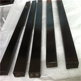厂家批发拉丝光面304黑钛金不锈钢方管100*100mm厚度0.5-1.2mm价