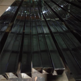 厂家供应304不锈钢黑钛金光面矩形管80mm*20mm实厚0.8-3.0毫米