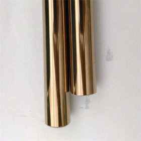 304不锈钢玫瑰金圆管外径20mm光面/拉丝不锈钢圆通直径20毫米厂家