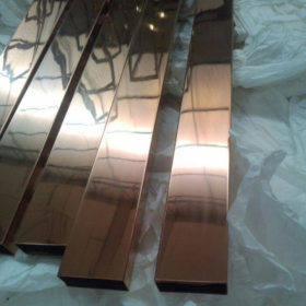 玫瑰金方管22*22拉丝 镜面 可定做6米电镀 黑钛金不锈钢方管厂家