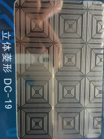店长推荐 304不锈钢拉丝橱柜台面板 压花立方体不锈钢台面板
