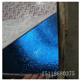 304镜面不锈钢板 不锈钢镜面宝石蓝水波纹冲压板 不锈钢KTV装饰板